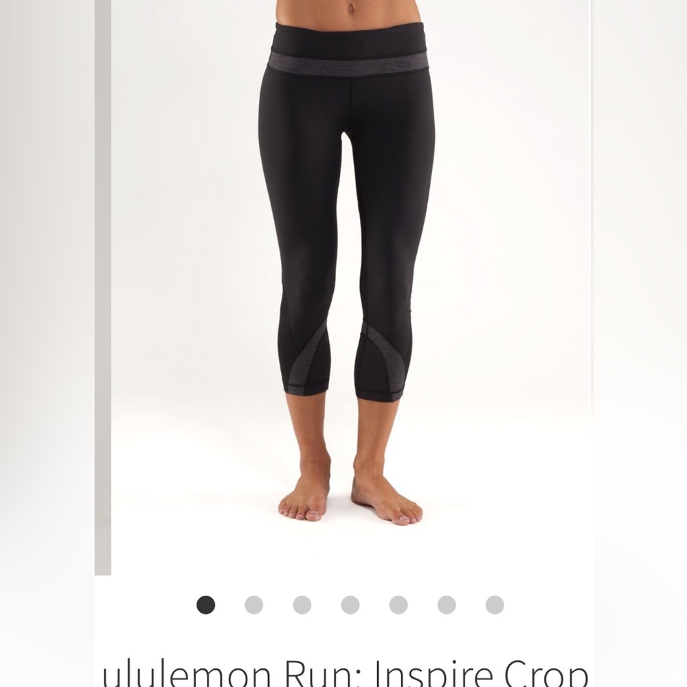 Lululemon Run Inspire Crop - Black Wee Stripe - 4